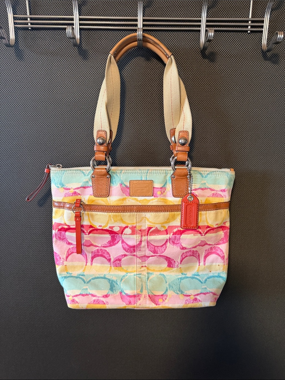 Vintage Coach Y2K Hampton Scribble Mini Tote Bag